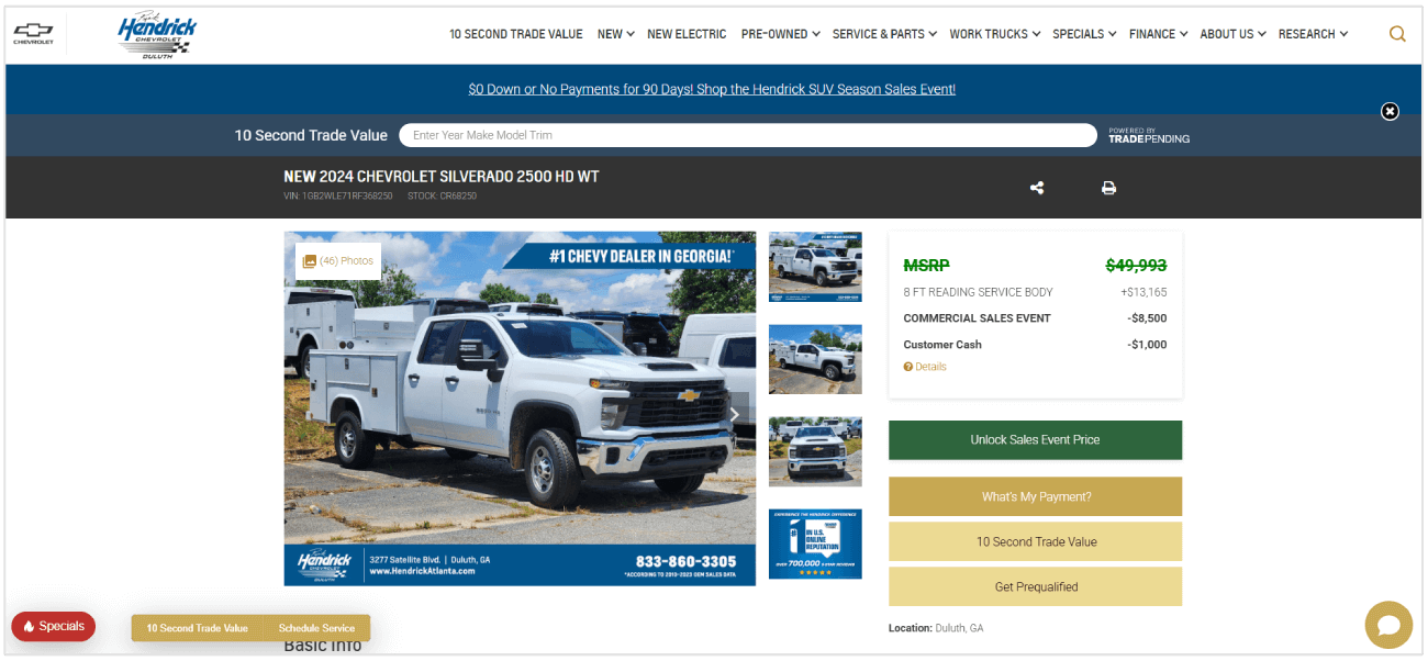 Car product page